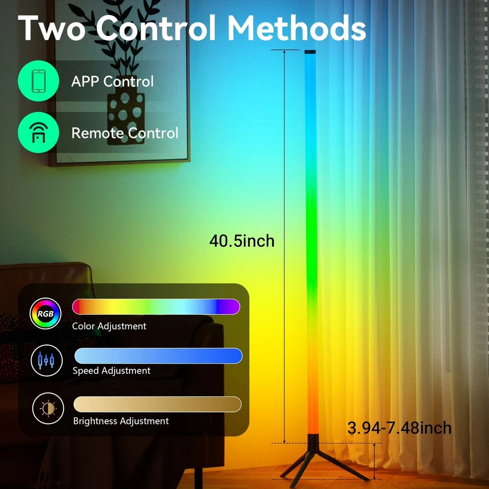 56" RGB LED Corner Floor Lamp