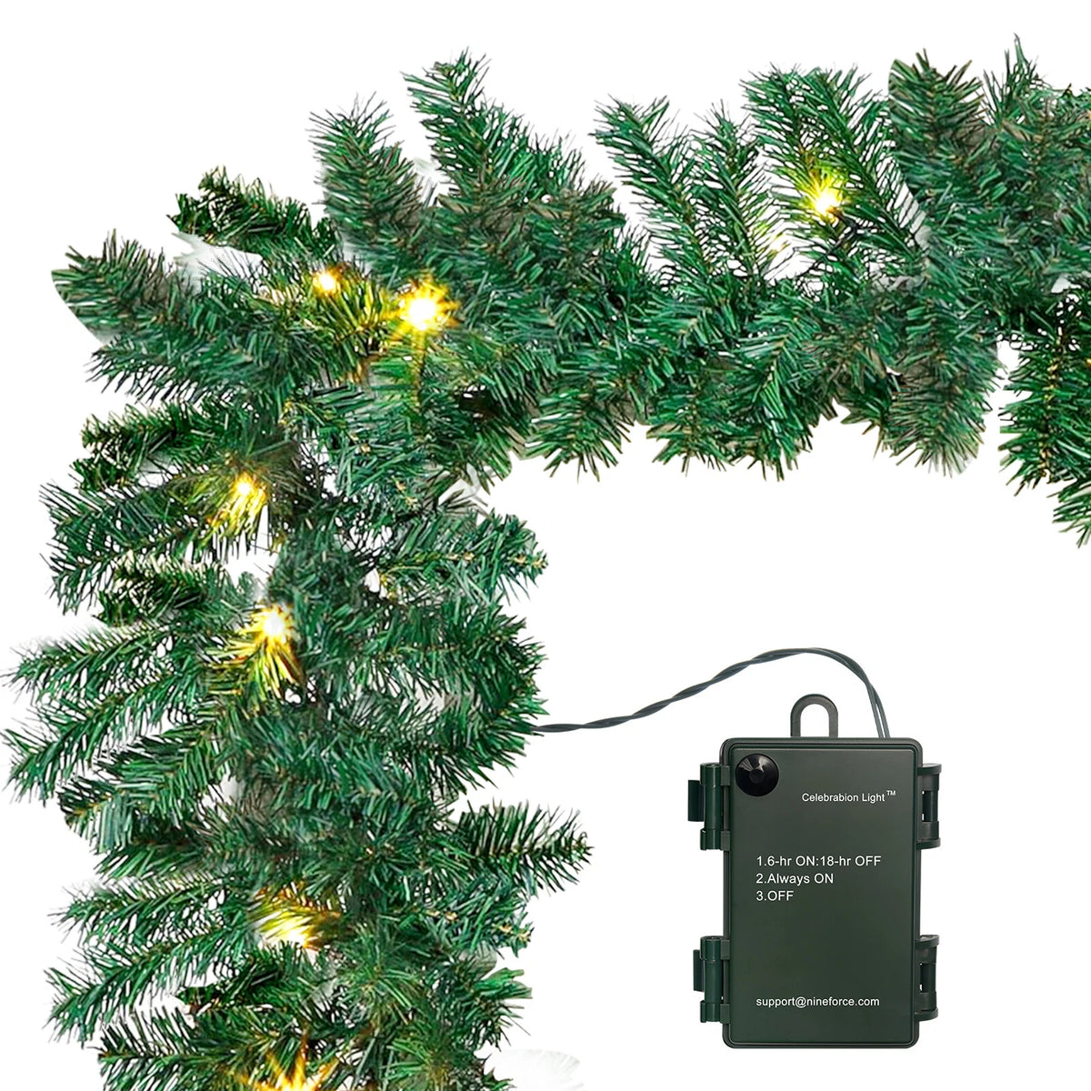 10Ft Artificial Christmas Green Garland Indoor Outdoor Holiday Party Decorations