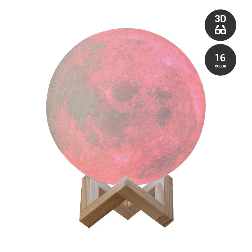 3D Moon Night Light – USB Rechargeable Touch Control Table Lamp