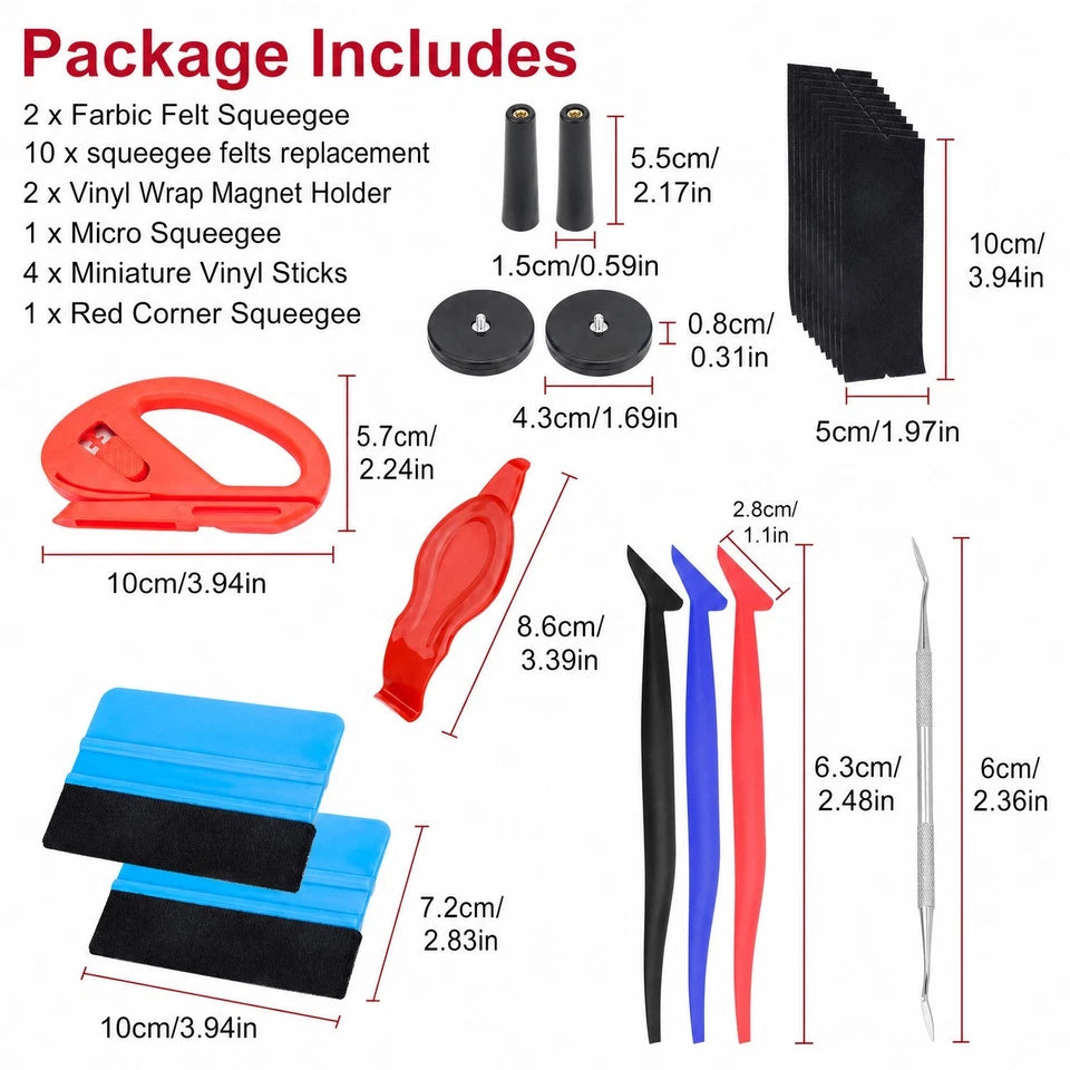 20pcs Vinyl Car Wrap Film Tool Kit Window Tint Application Squeegee Installation