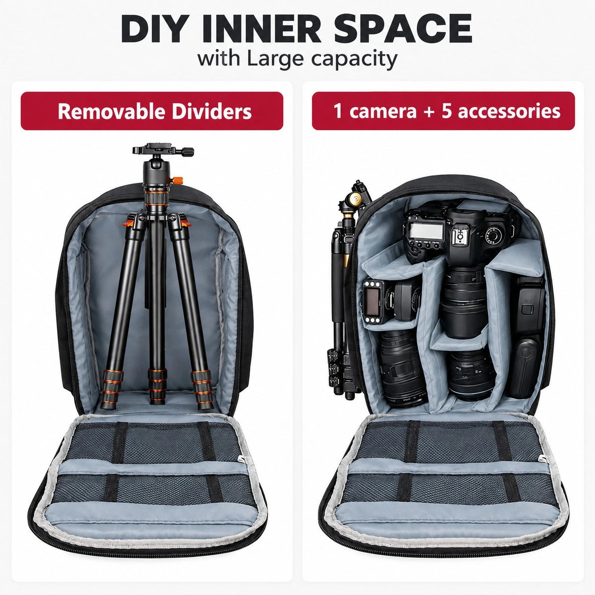 Waterproof Camera Backpack Shoulder Bag for Canon Nikon and Sony DSLR Cameras