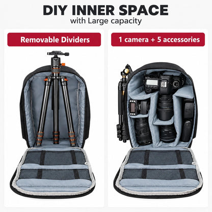 Waterproof Camera Backpack Shoulder Bag for Canon Nikon and Sony DSLR Cameras