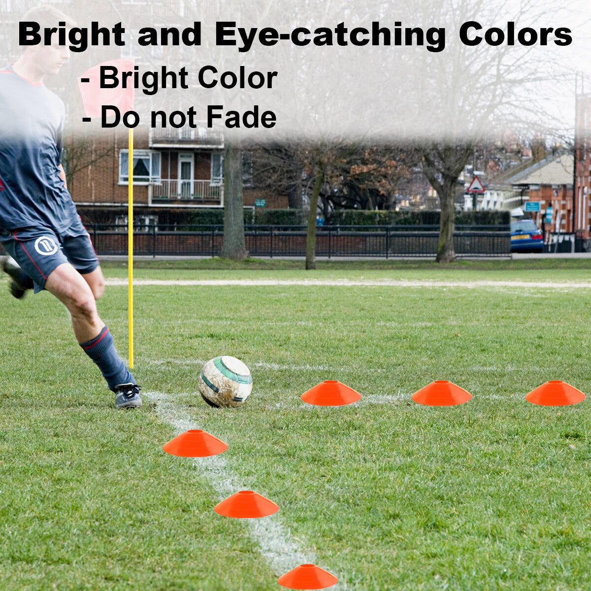60Pcs Disc Soccer Cones Football Training Field Marking Cross Sports Aids Orange