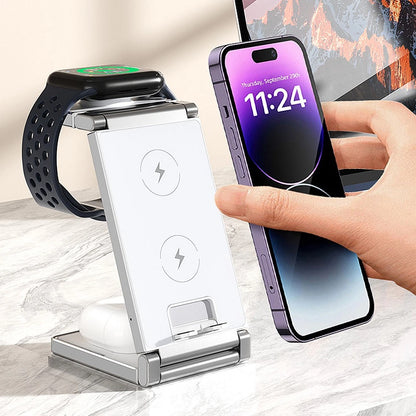 3-in-1 Wireless Charging Station for iPhone, Apple Watch & AirPods