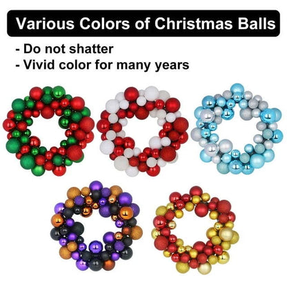 14" Christmas Ball Wreath Decoration for Xmas Door Window Wall Party Decoration