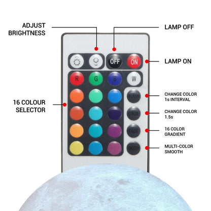 3D Moon Night Light – USB Rechargeable Touch Control Table Lamp