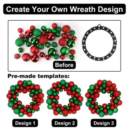 14" Christmas Ball Wreath Decoration for Xmas Door Window Wall Party Decoration