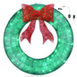 48" Large Prelit Christmas Wreath Lighted Xmas Holiday Decor with 150 LED Light