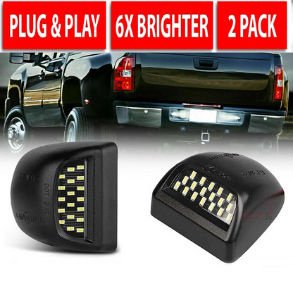 LED License Plate Tag Light Lamp for Chevy Silverado 1500/2500/3500 1999-2013