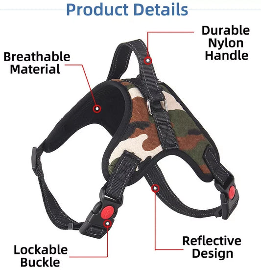 No Pull Dog Pet Harness Adjustable Control Vest Dogs Reflective XS S M Large XXL