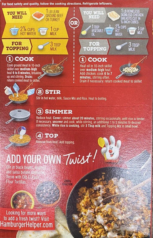 Betty Crocker Hamburger Helper CHEESY ENCHILADA Sauce Mix 7.5 oz Box