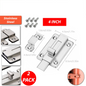 2Pcs Stainless Steel Latch Sliding Silver Doors Lock Keyless Door Bolt For Doors