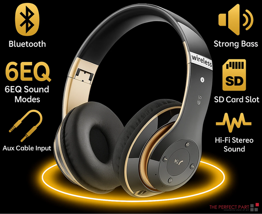 Wireless Headphones Bluetooth Noise Cancelling Stereo Earphones Over Ear Headset