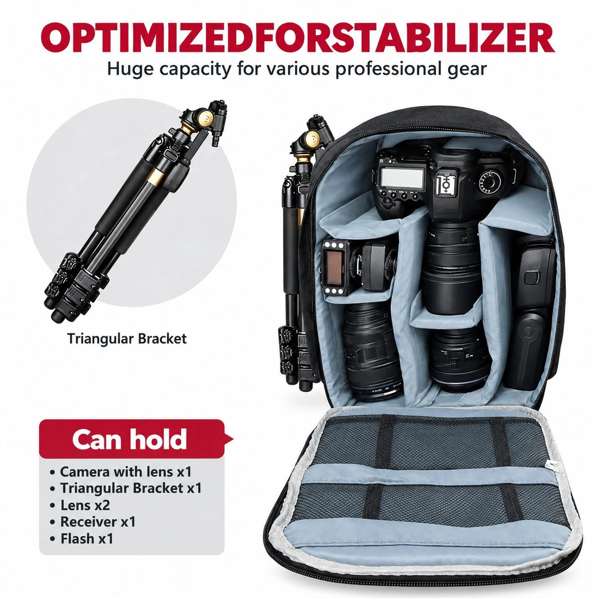 Waterproof Camera Backpack Shoulder Bag for Canon Nikon and Sony DSLR Cameras