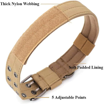 2''Wide Tactical Heavy Duty Nylon Large Dog Collar K9 Military With Metal Buckle
