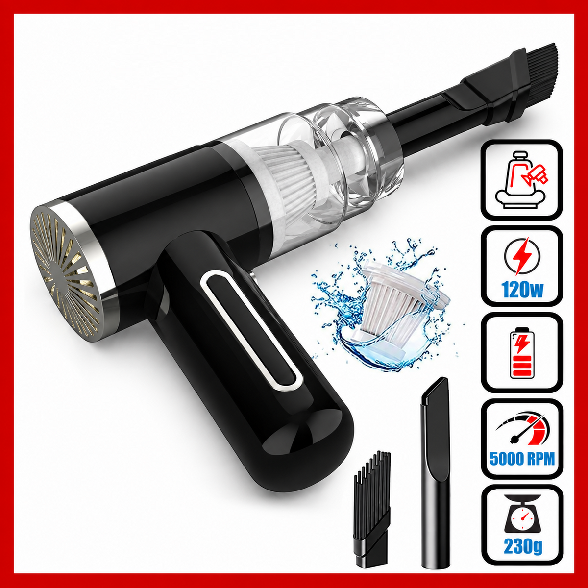 120W Cordless Mini Vacuum Cleaner – Portable Car & Home