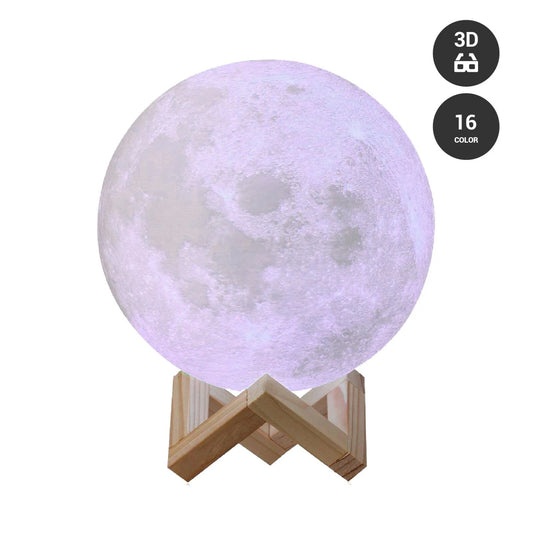 3D Moon Night Light – USB Rechargeable Touch Control Table Lamp