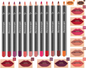 12Pcs Women Waterproof Lipstick Long Lasting Matte Lip Liner Pencil Lip Pen Set