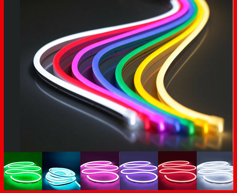 1M 2M 3M 5M 12V Flexible Sign Neon Lights Silicone Tube LED Strip Waterproof