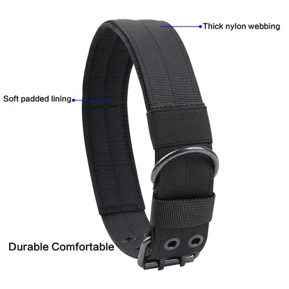 2''Wide Tactical Heavy Duty Nylon Large Dog Collar K9 Military With Metal Buckle